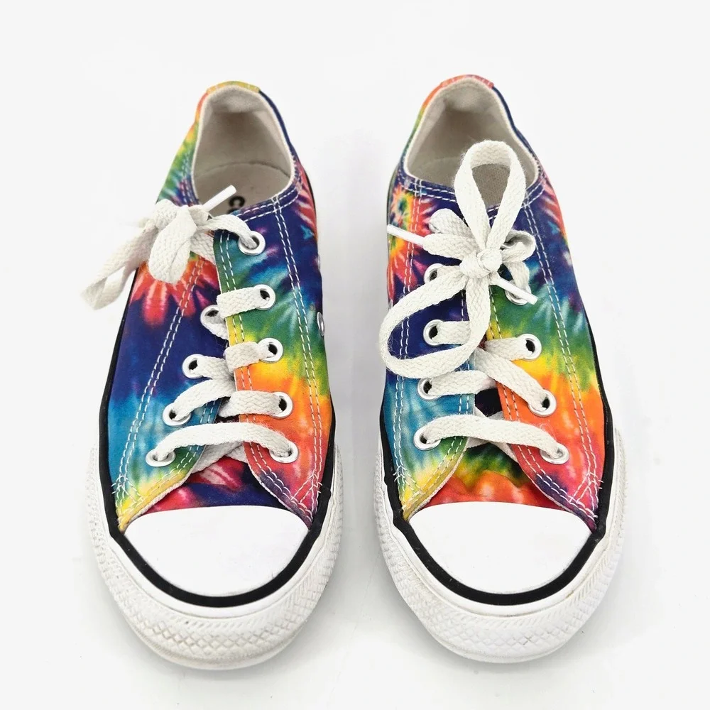 Converse Chuck Taylor All Star Low Tie Dye Rainbow Sneakers Shoes Youth Size 13